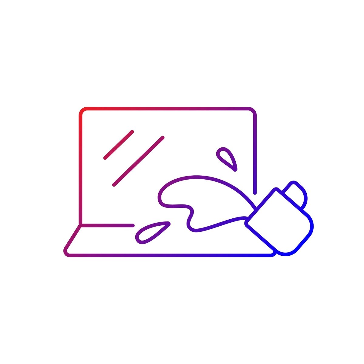 Computer problem gradient linear vector icons set