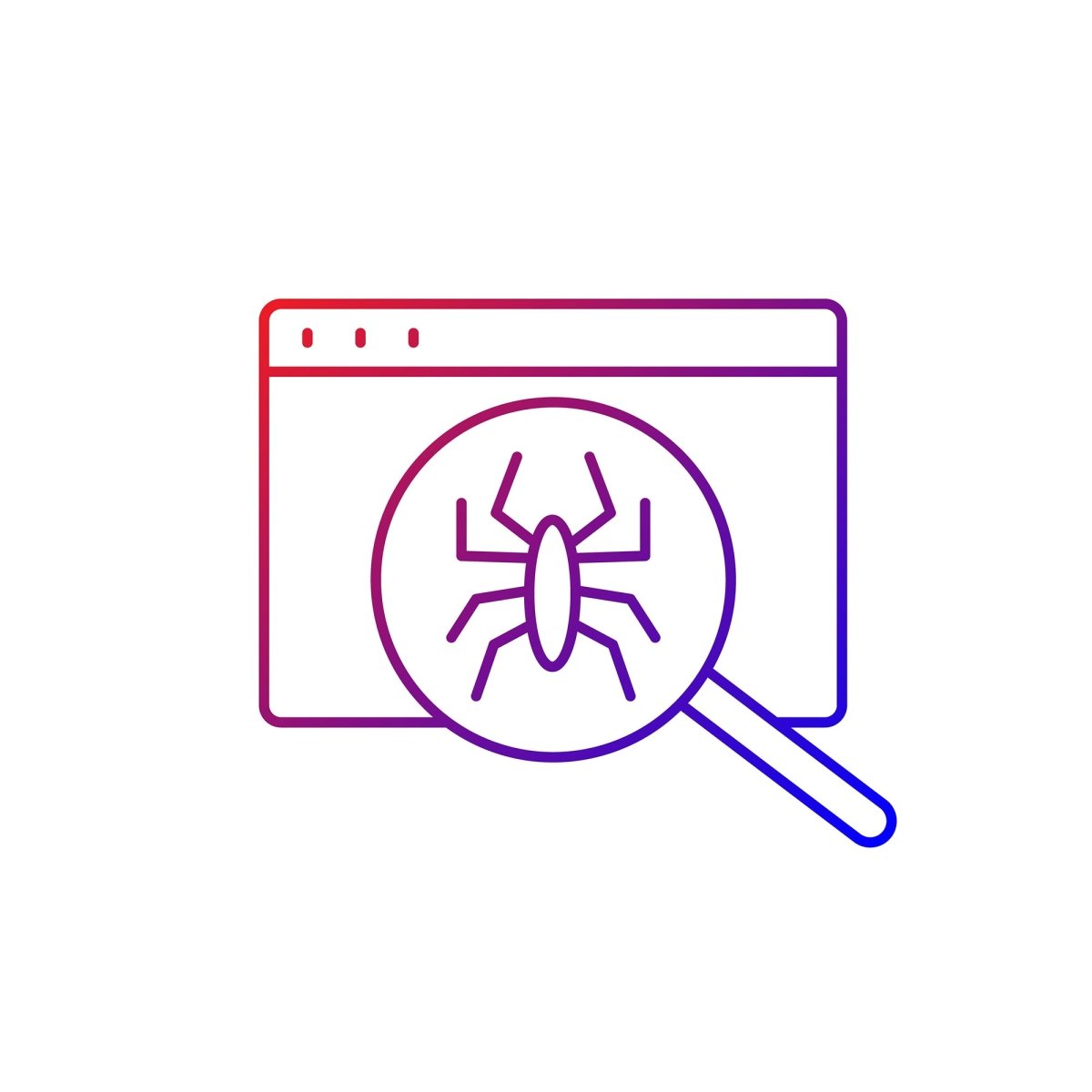 Computer problem gradient linear vector icons set