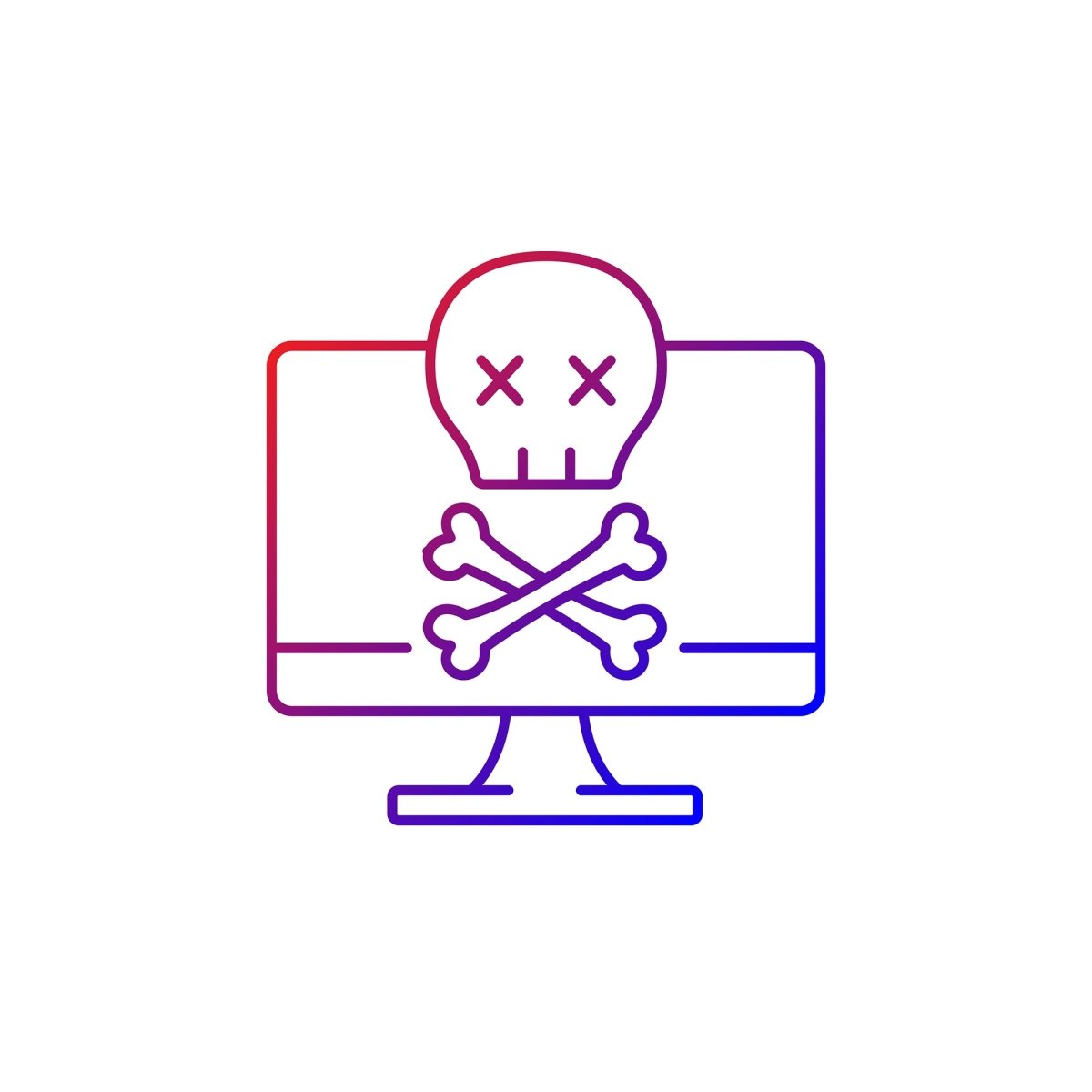 Computer problem gradient linear vector icons set