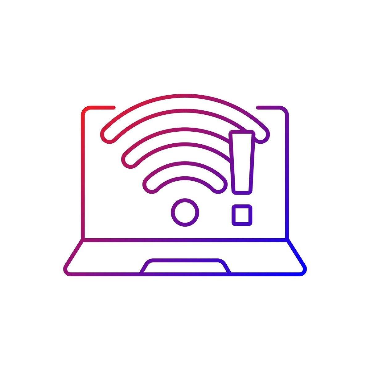 Computer problem gradient linear vector icons set