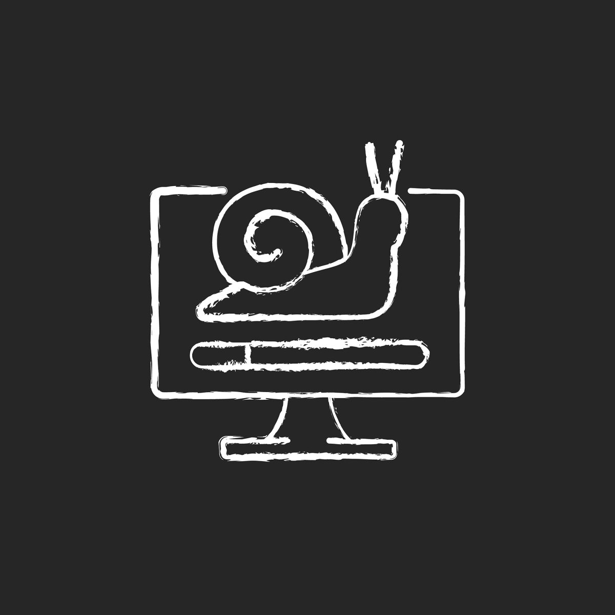 Computer problems chalk white icons set on black background