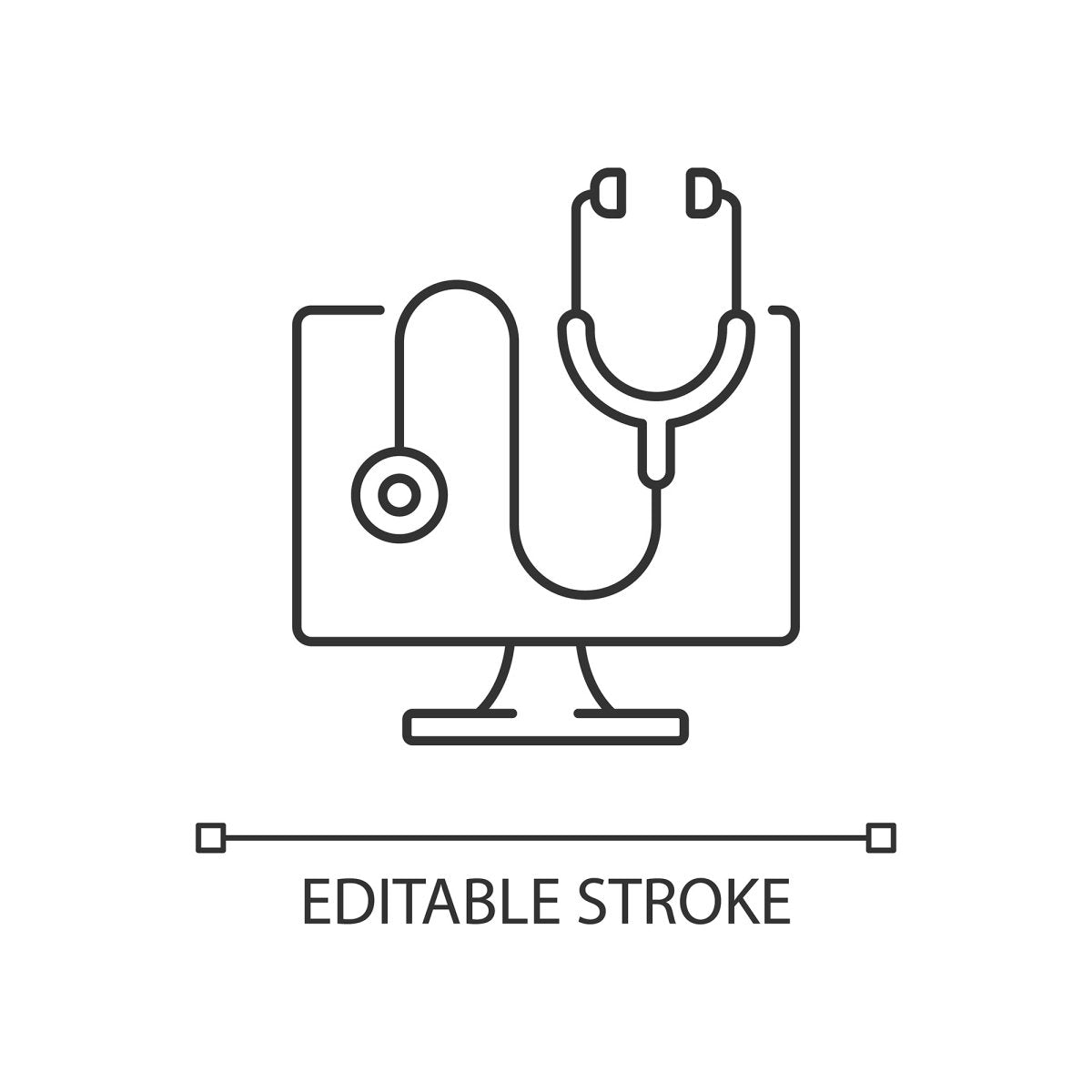 Computer problems linear icons set