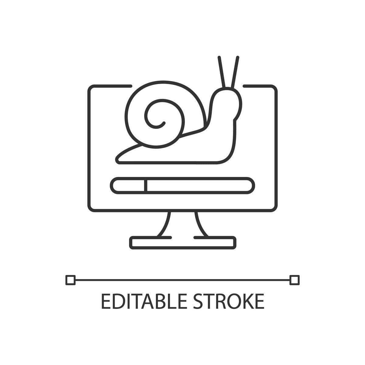 Computer problems linear icons set