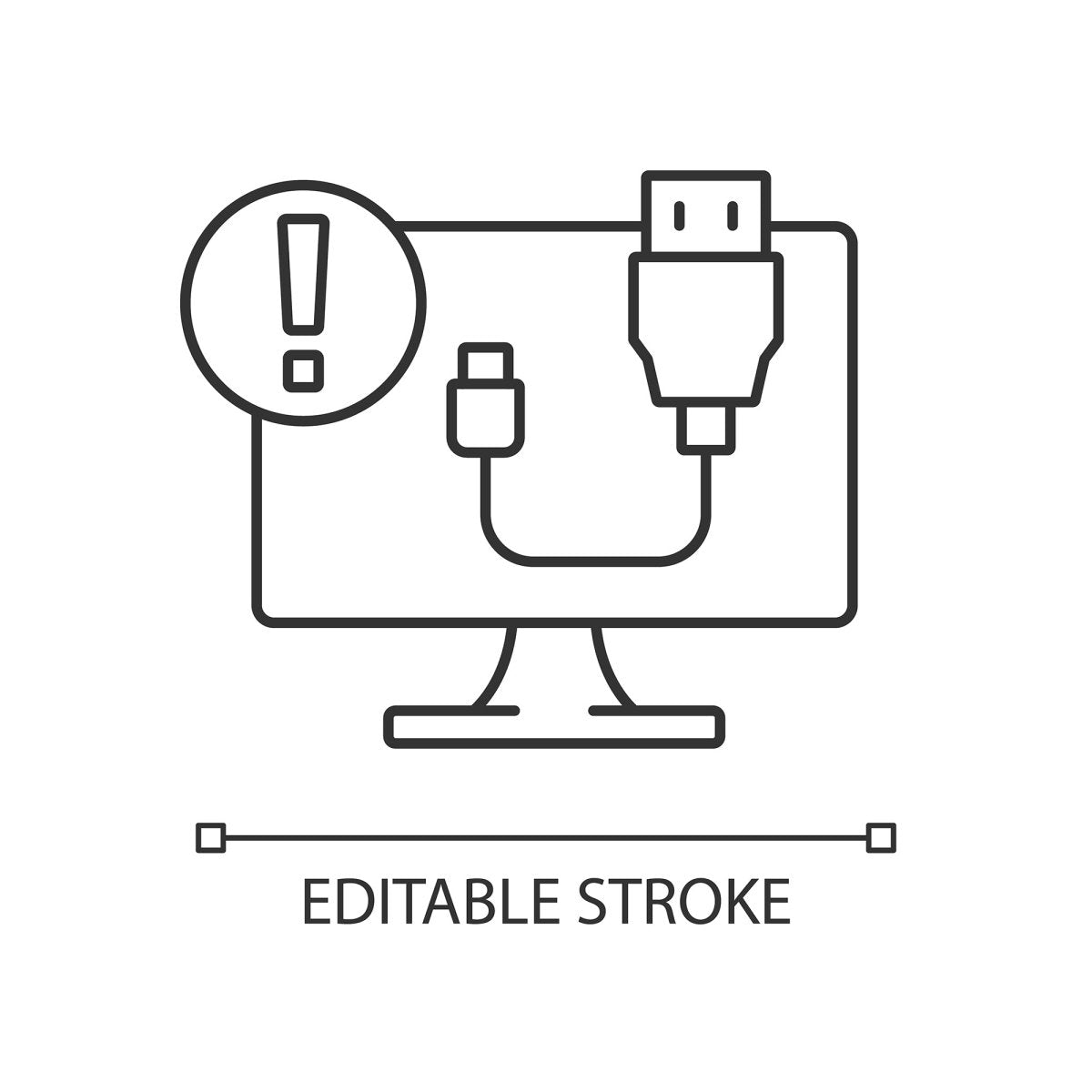 Computer problems linear icons set