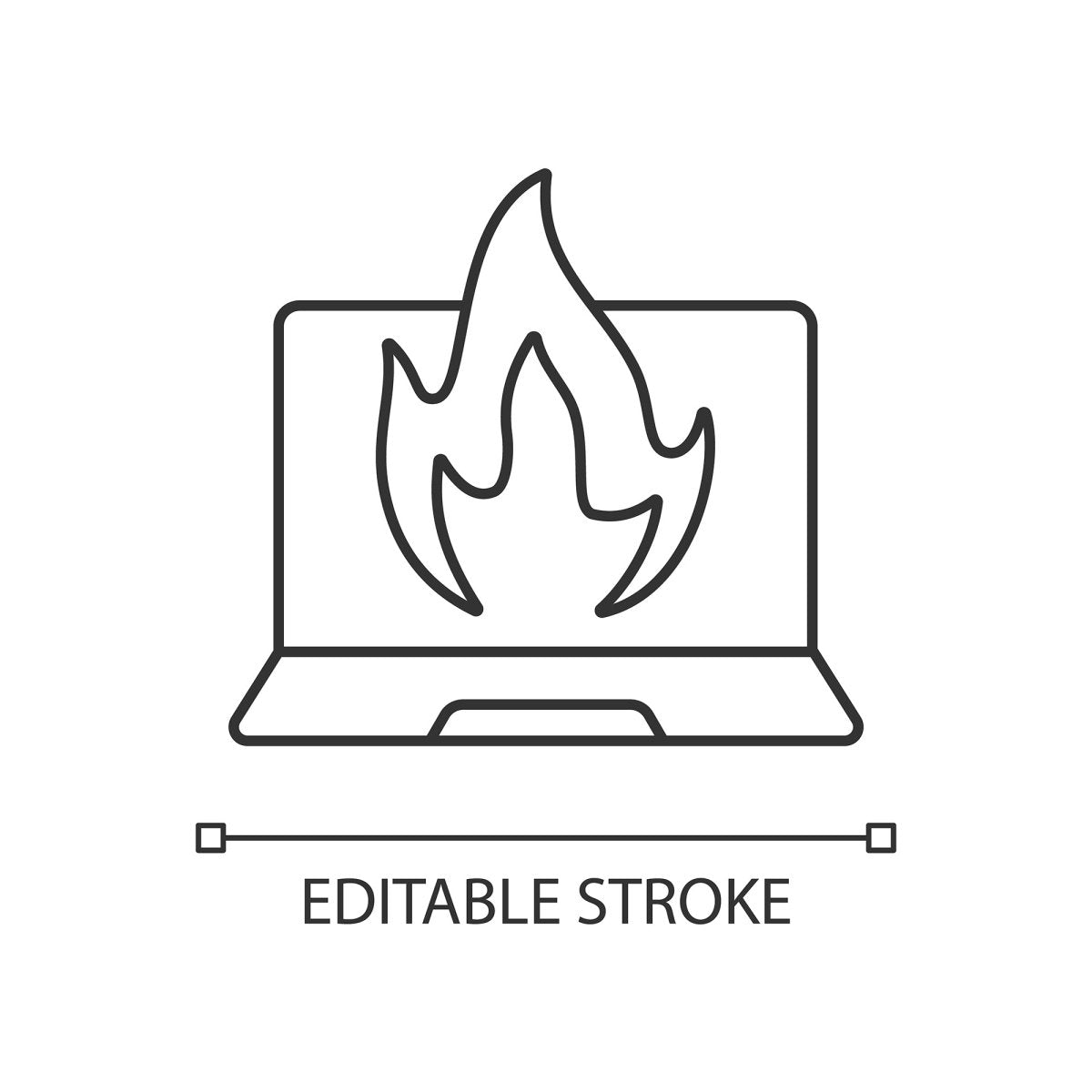 Computer problems linear icons set