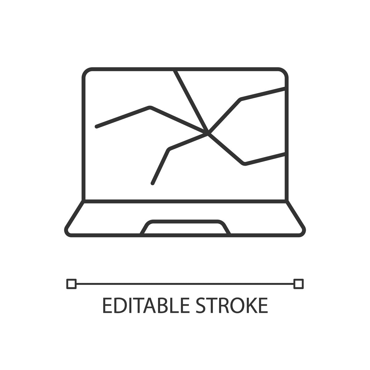 Computer problems linear icons set