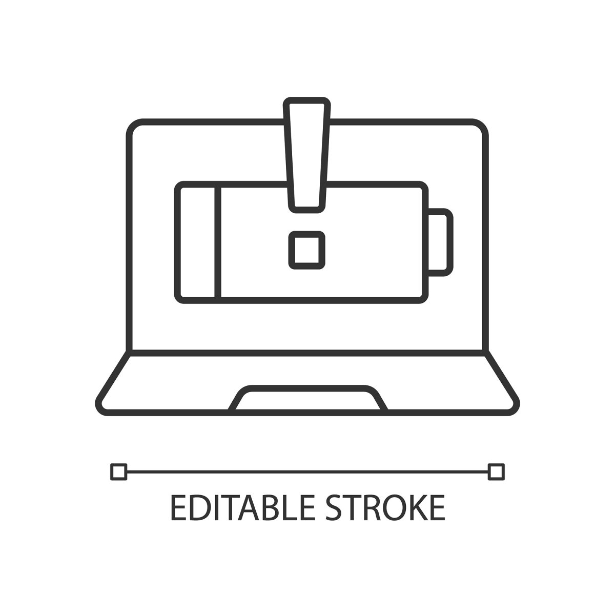 Computer problems linear icons set