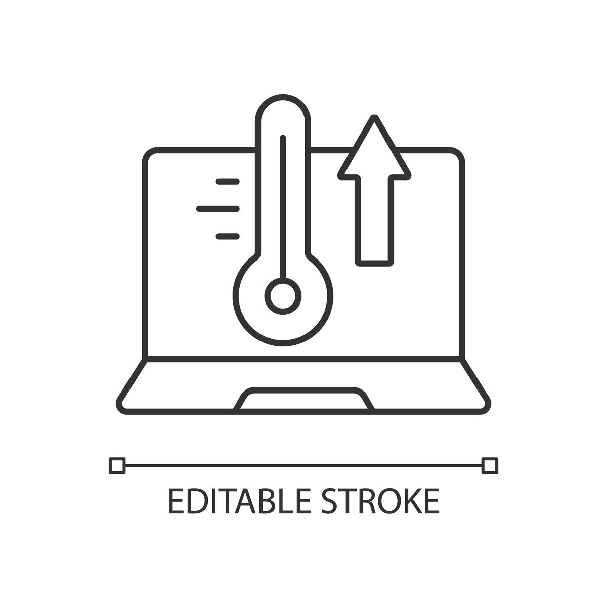 Computer problems linear icons set
