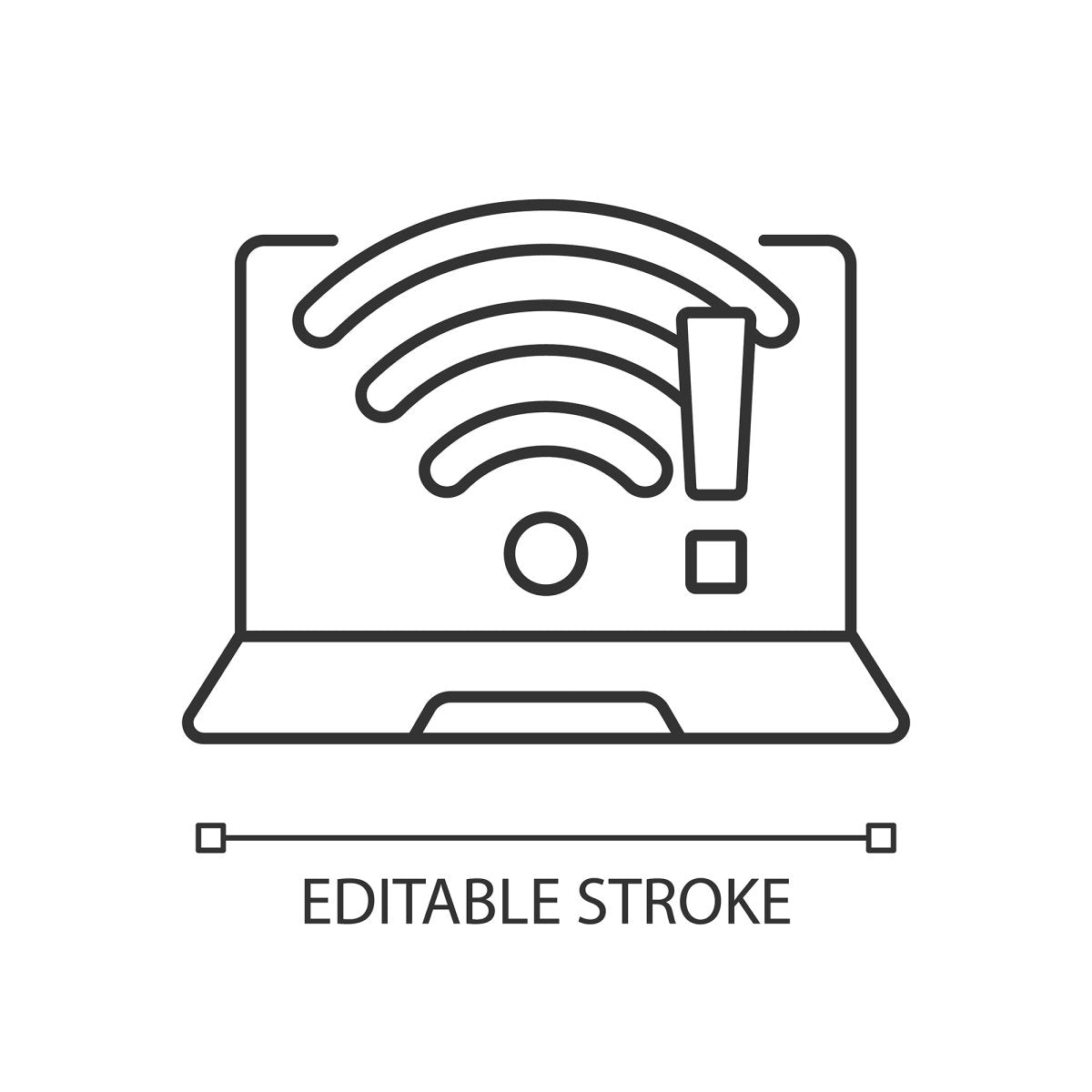 Computer problems linear icons set