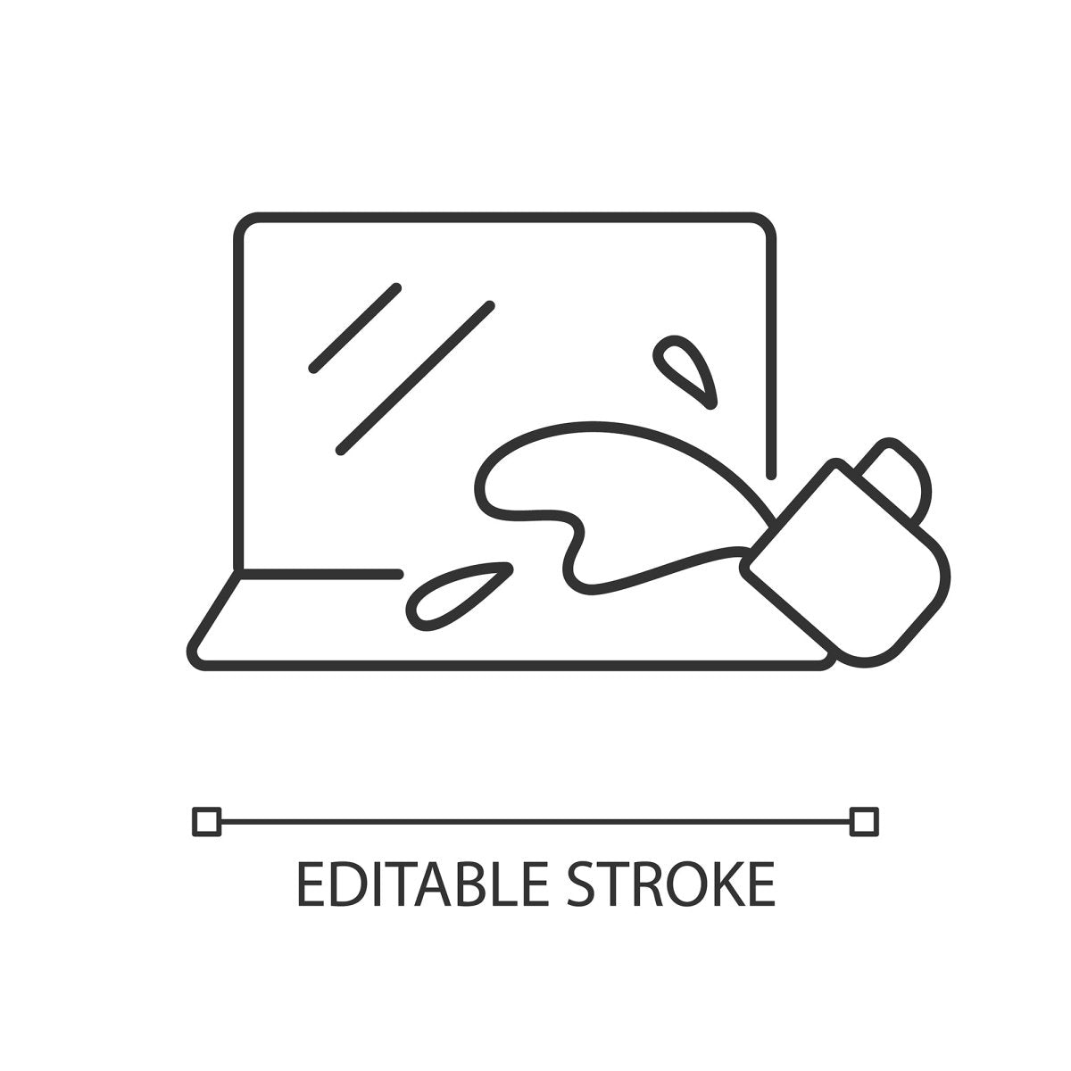 Computer problems linear icons set