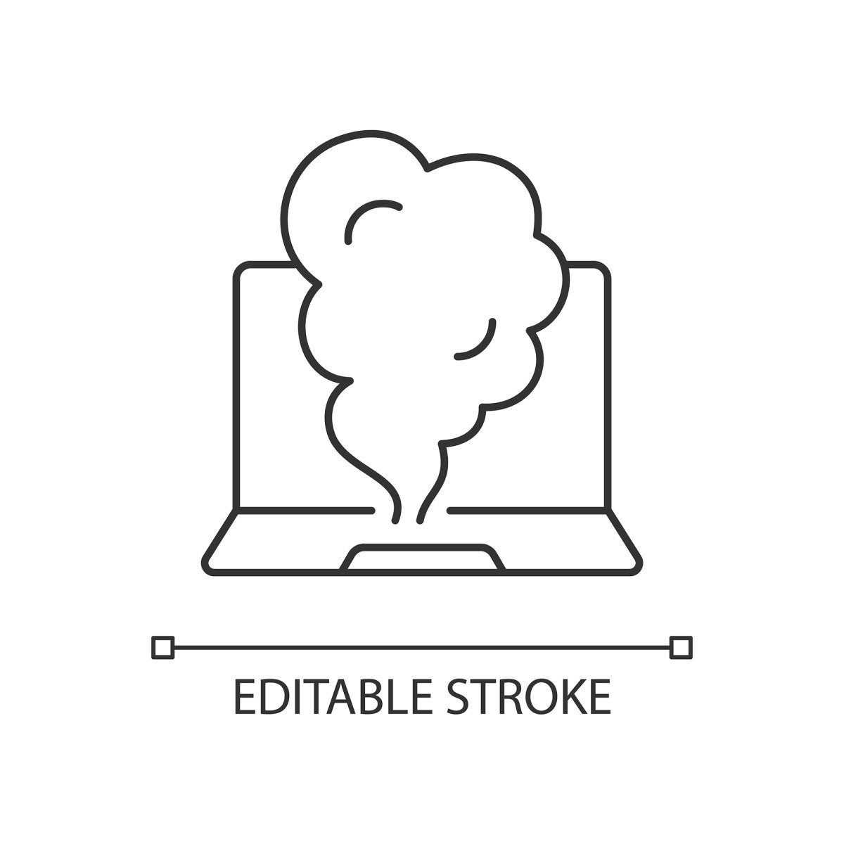 Computer problems linear icons set