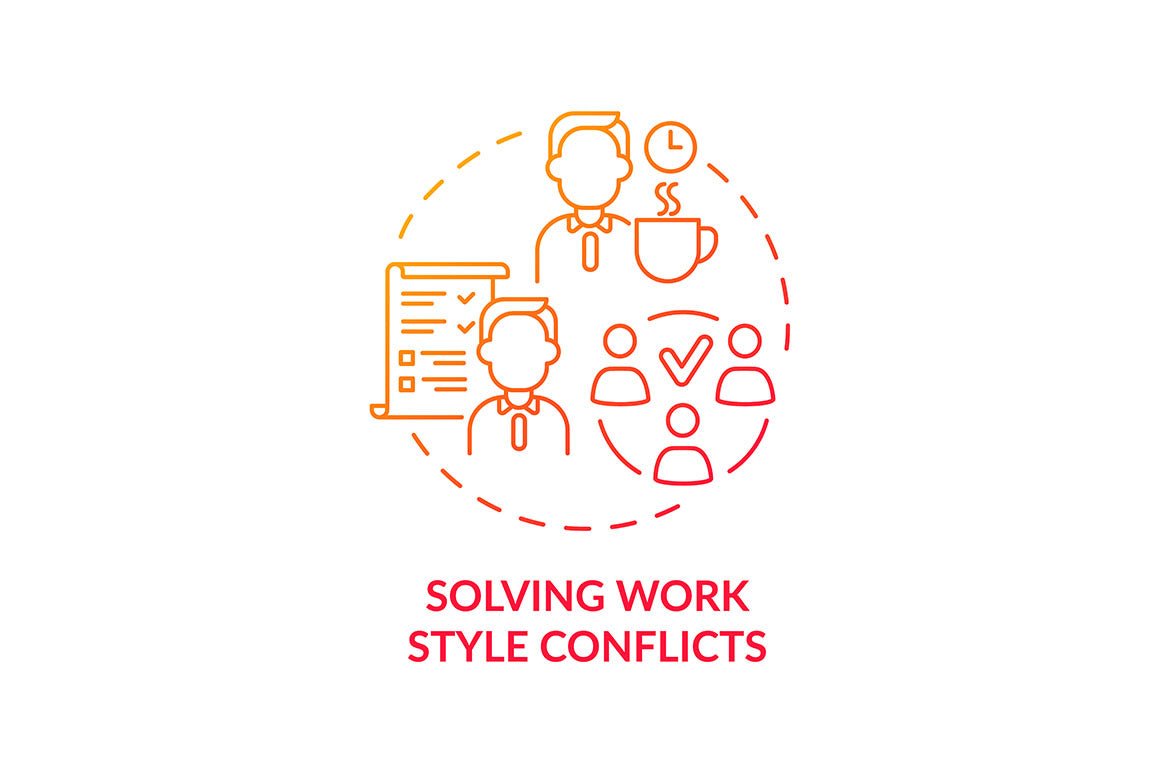 Conflict management concept icons bundle