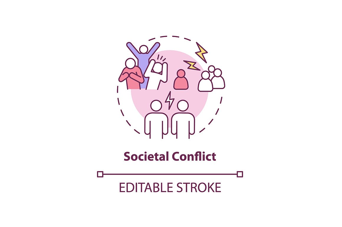 Conflict management concept icons bundle