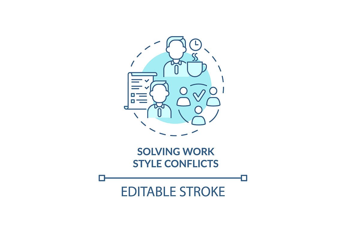 Conflict management concept icons bundle