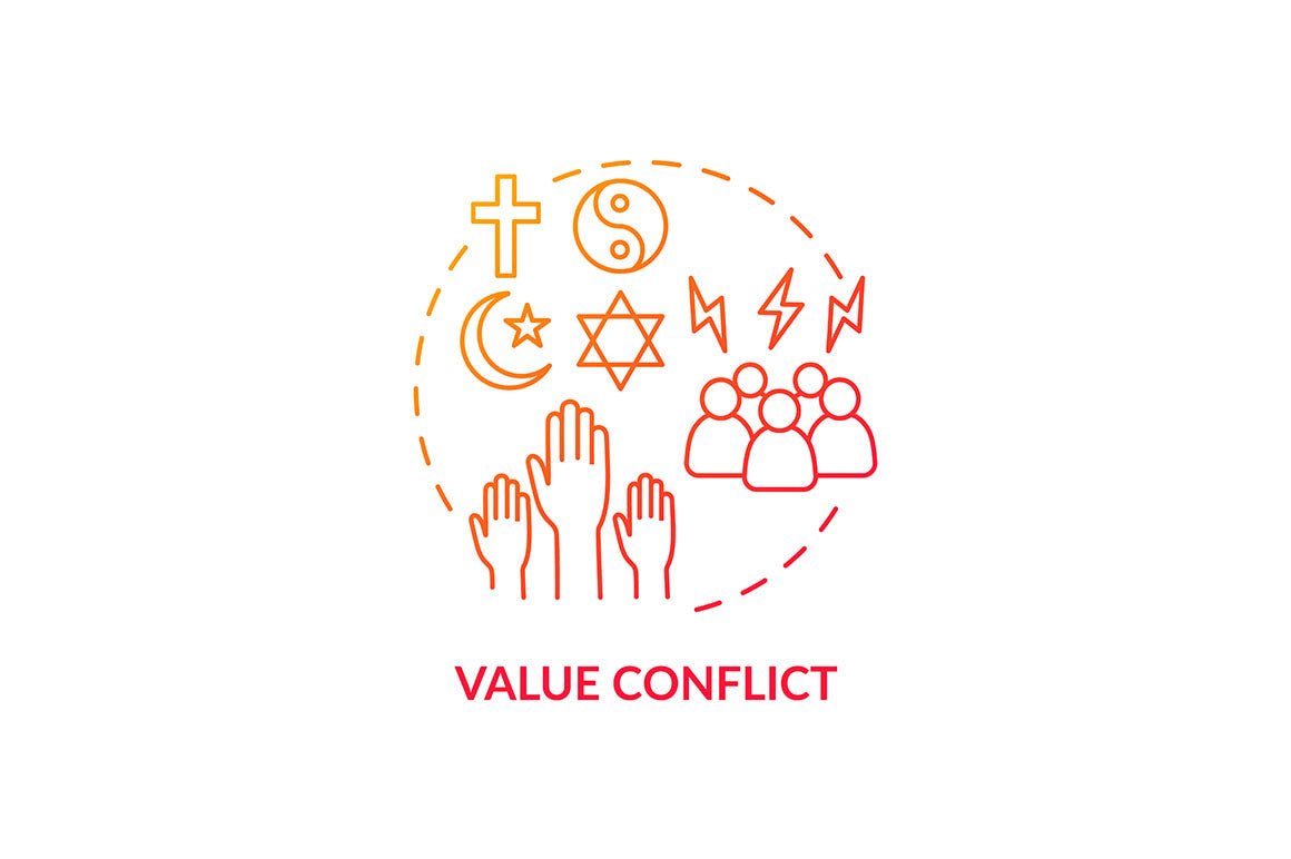 Conflict management concept icons bundle