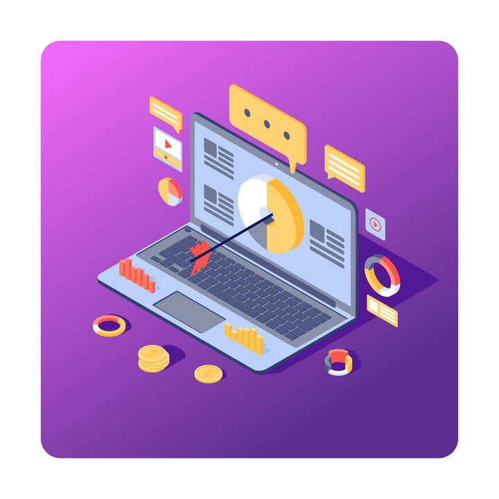Content marketing & copywriting isometric concept icons set