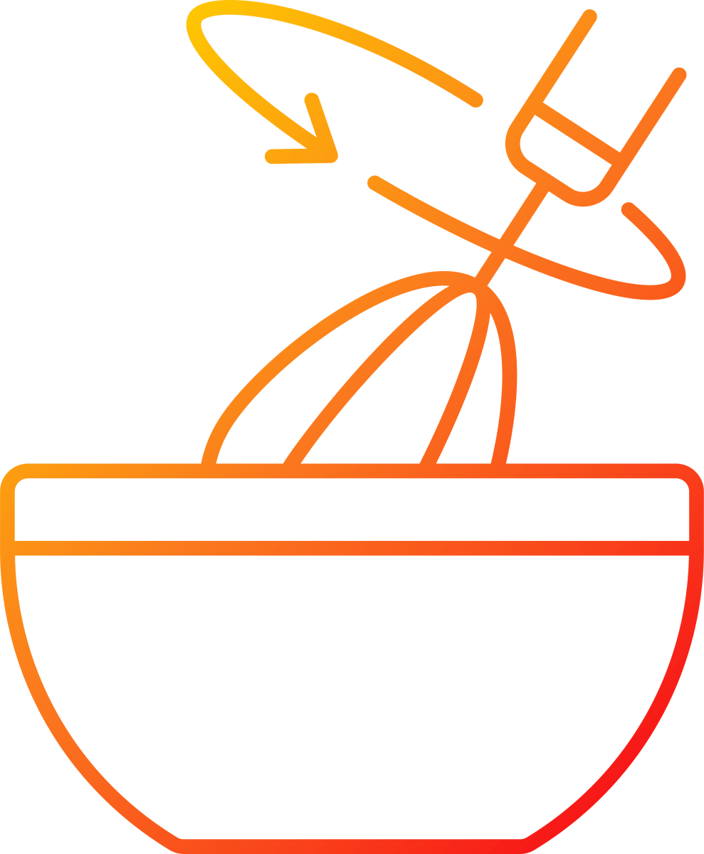 Cooking instruction gradient linear vector icons set
