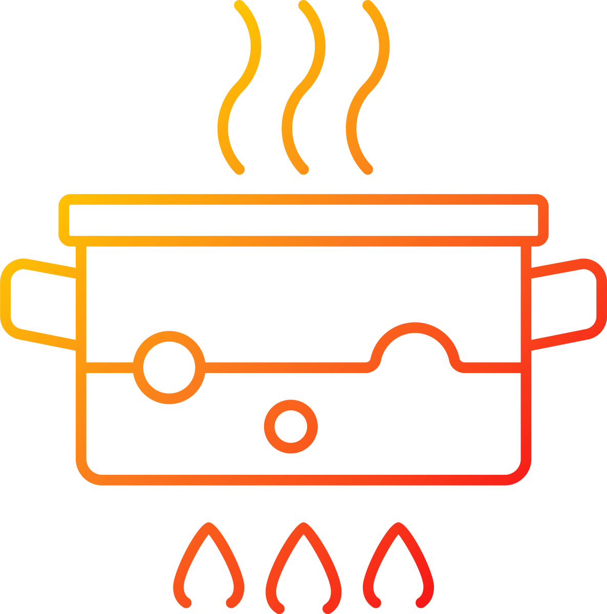 Cooking instruction gradient linear vector icons set
