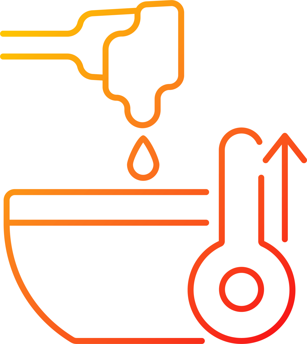 Cooking instruction gradient linear vector icons set