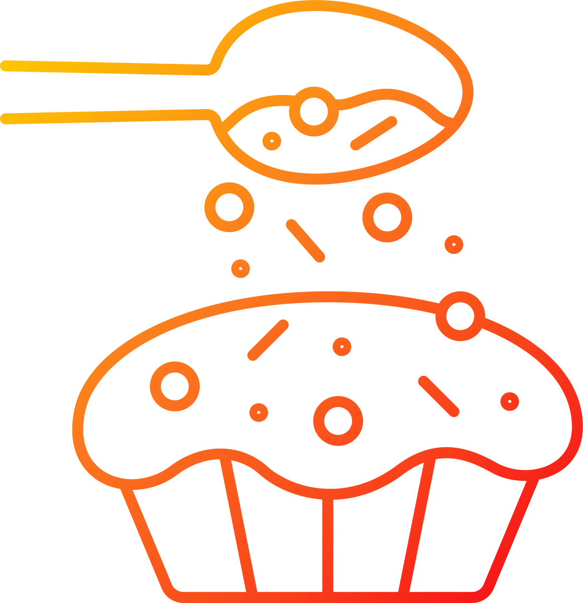 Cooking instruction gradient linear vector icons set
