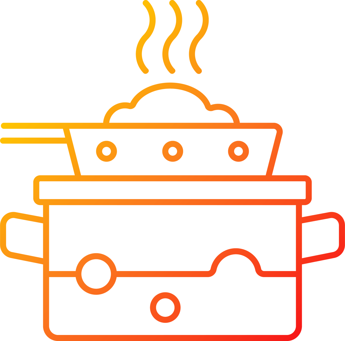 Cooking instruction gradient linear vector icons set