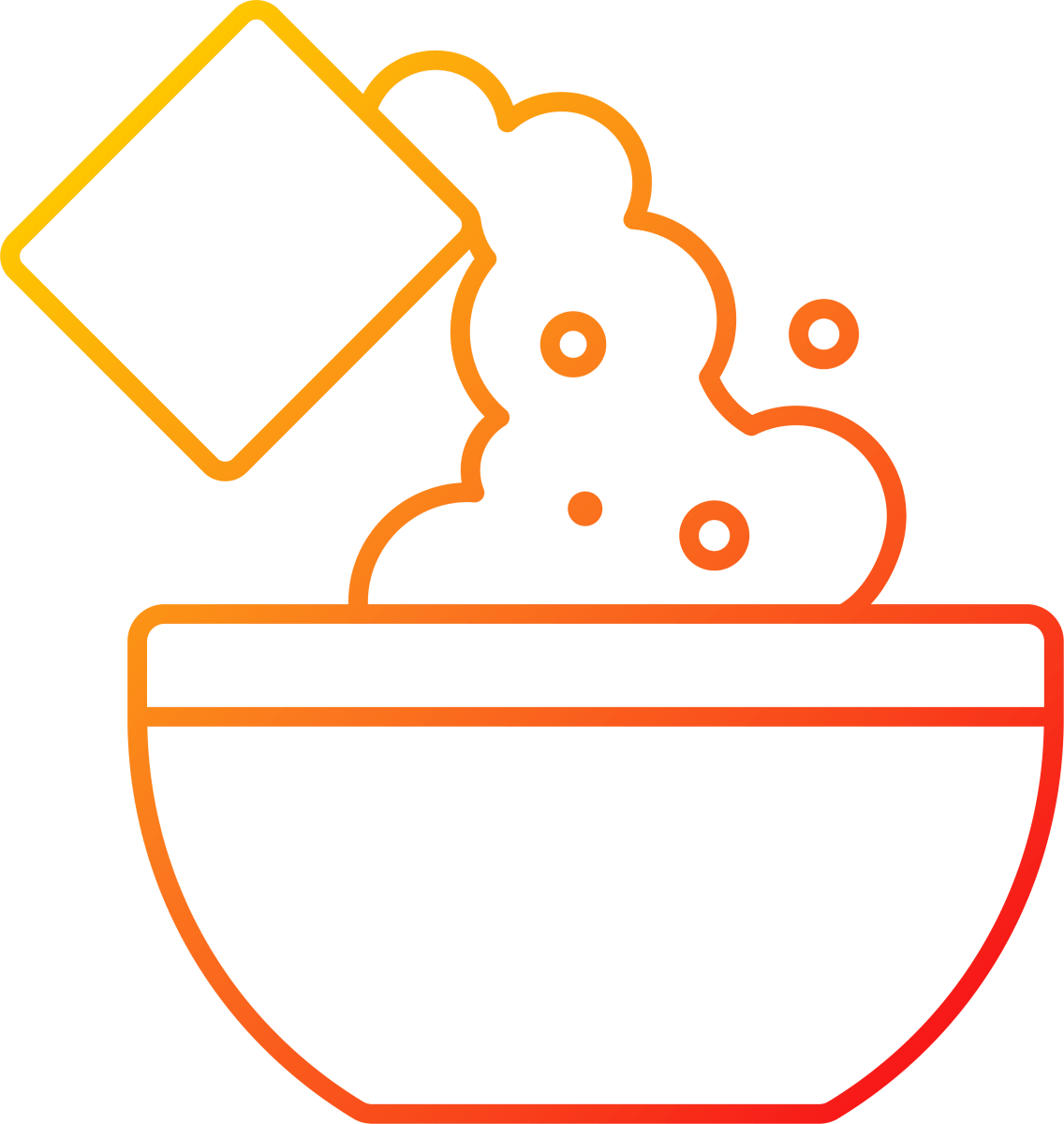 Cooking instruction gradient linear vector icons set