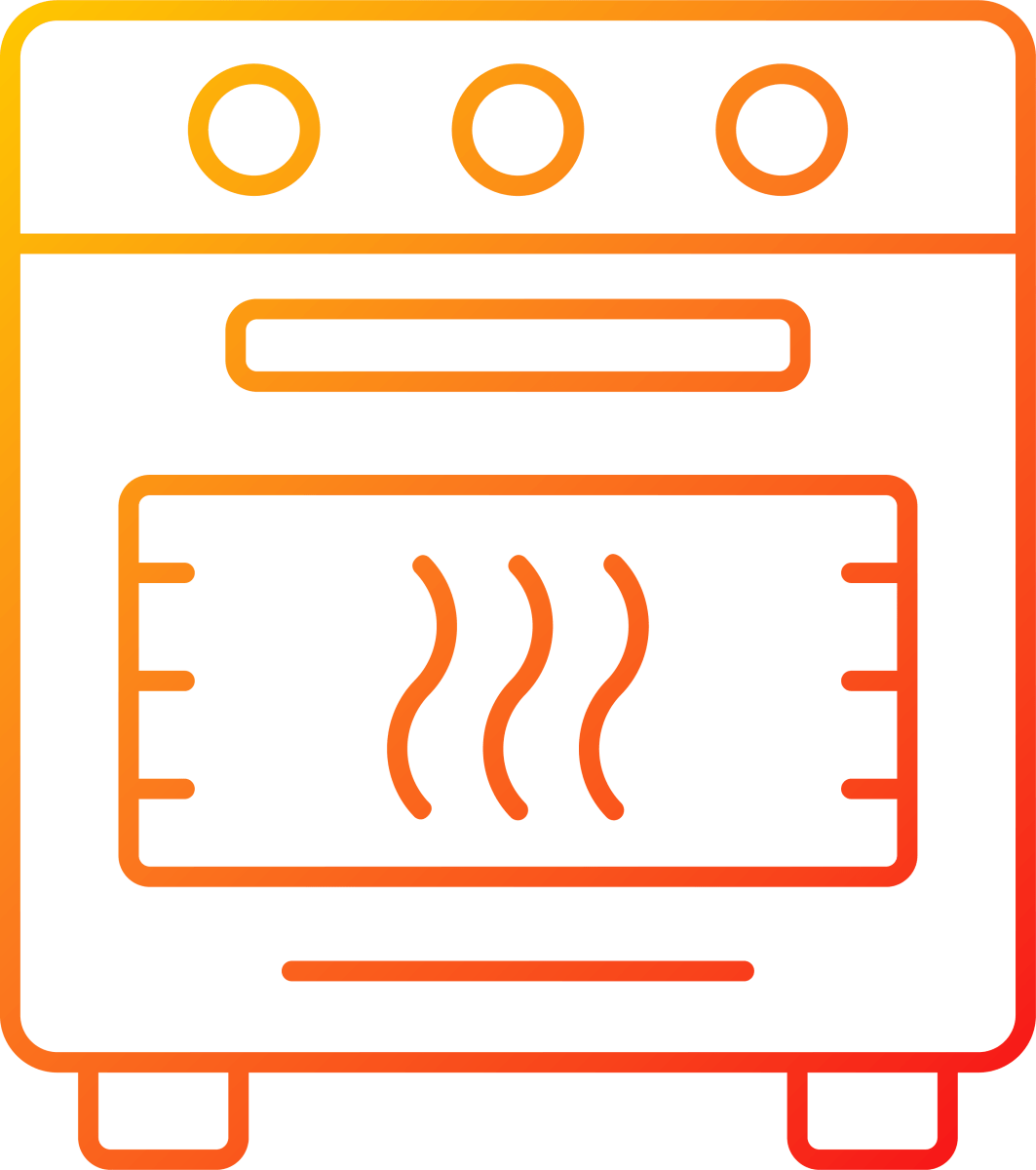 Cooking instruction gradient linear vector icons set