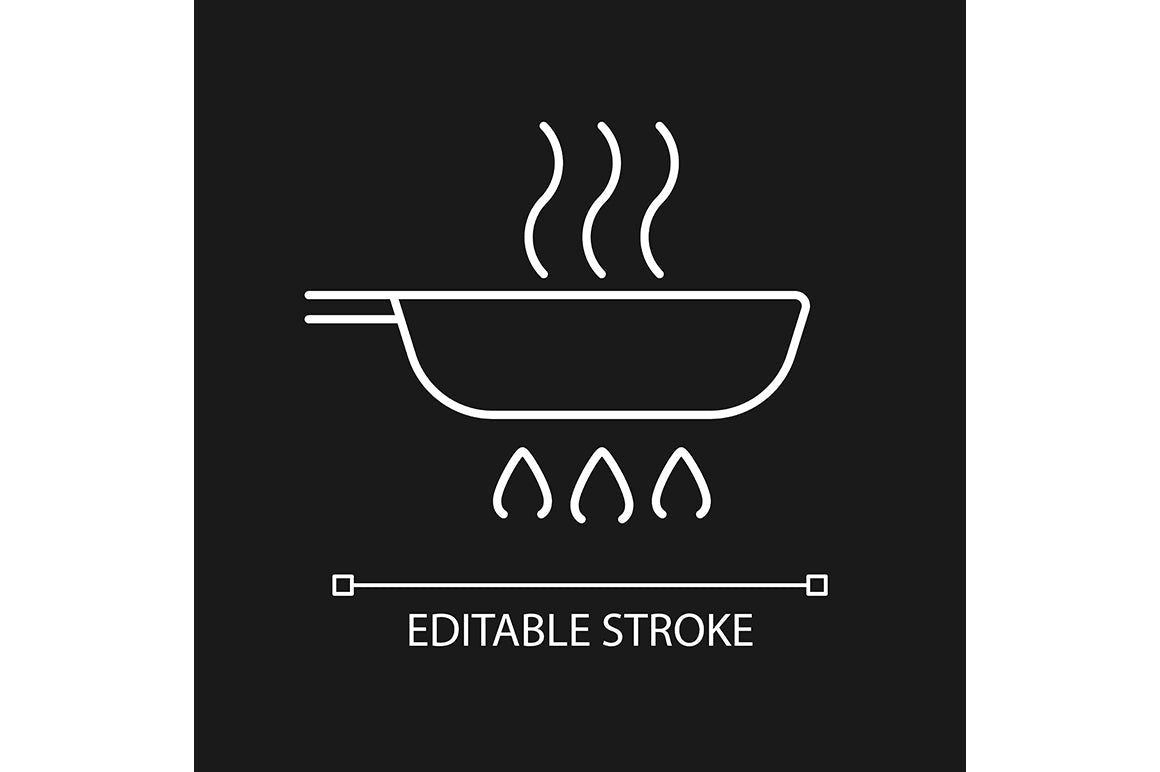 Cooking instruction linear icons set for dark and light mode