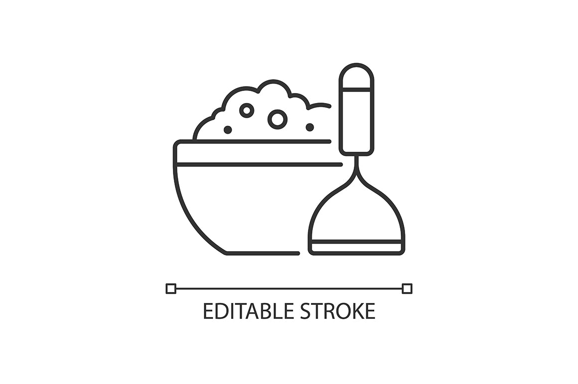 Cooking instruction linear icons set for dark and light mode