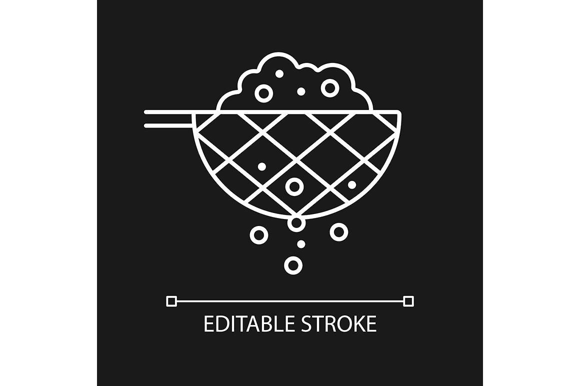 Cooking instruction linear icons set for dark and light mode