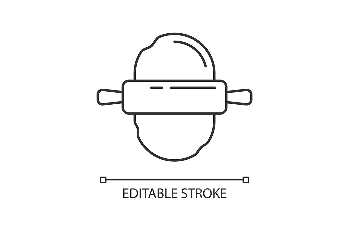 Cooking instruction linear icons set for dark and light mode