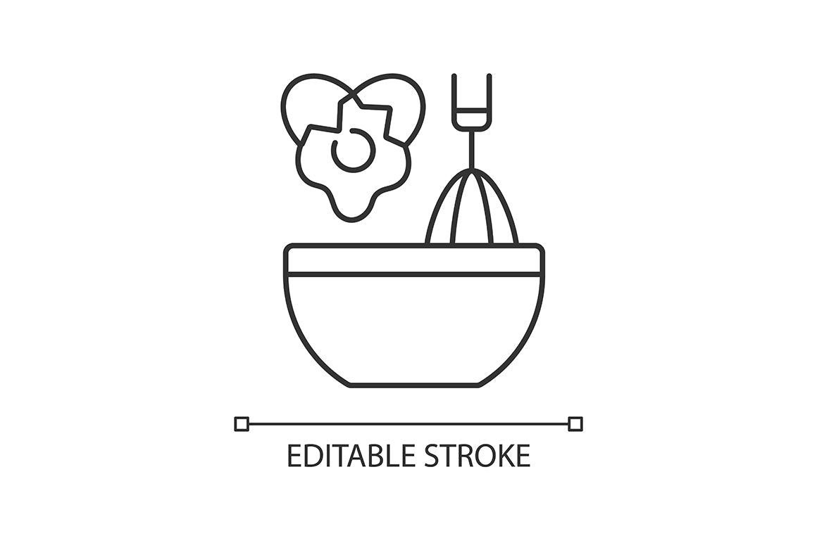 Cooking instruction linear icons set for dark and light mode