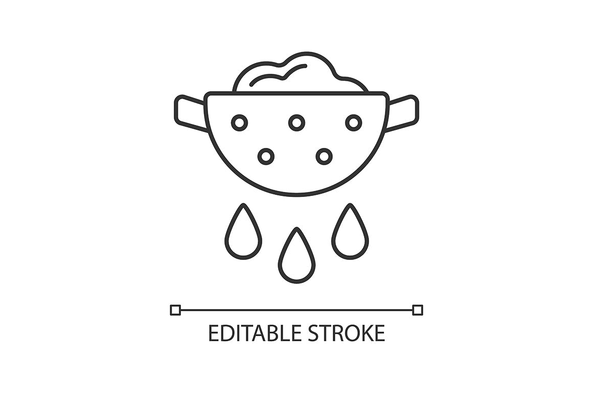 Cooking instruction linear icons set for dark and light mode