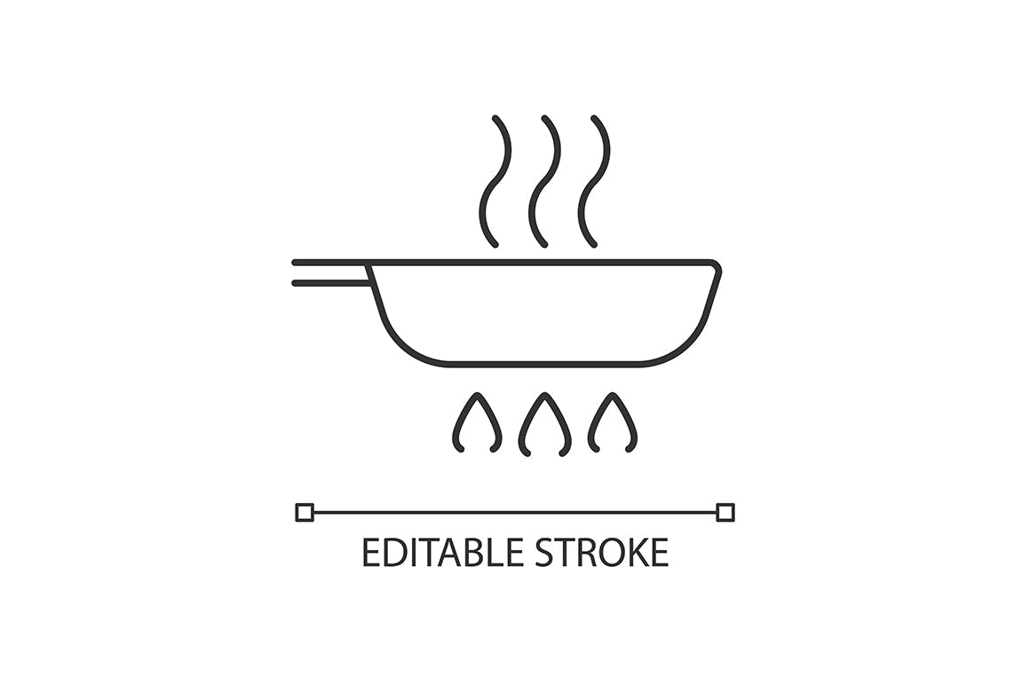Cooking instruction linear icons set for dark and light mode