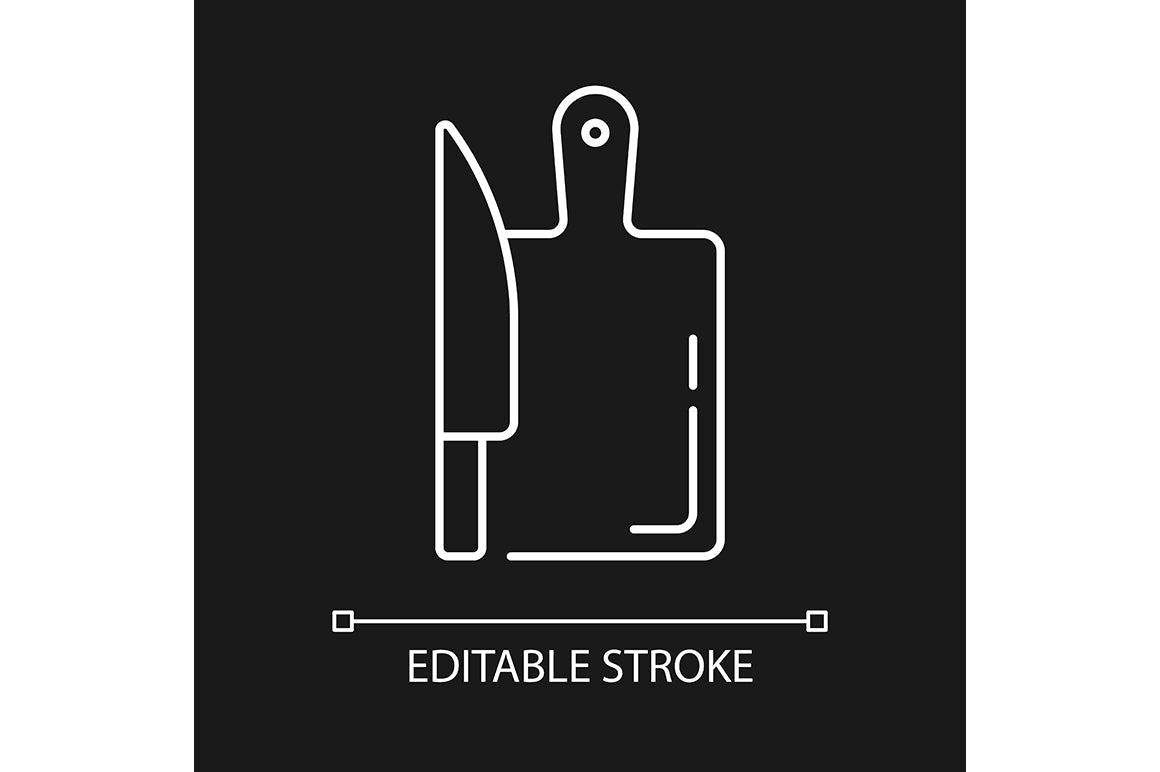 Cooking instruction linear icons set for dark and light mode