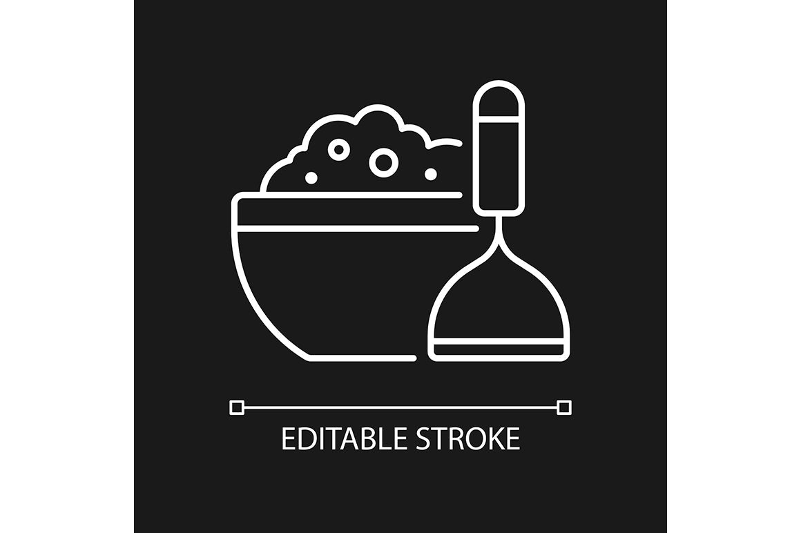Cooking instruction linear icons set for dark and light mode