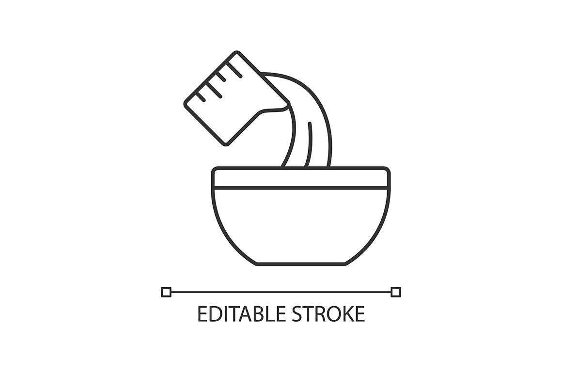 Cooking instruction linear icons set for dark and light mode