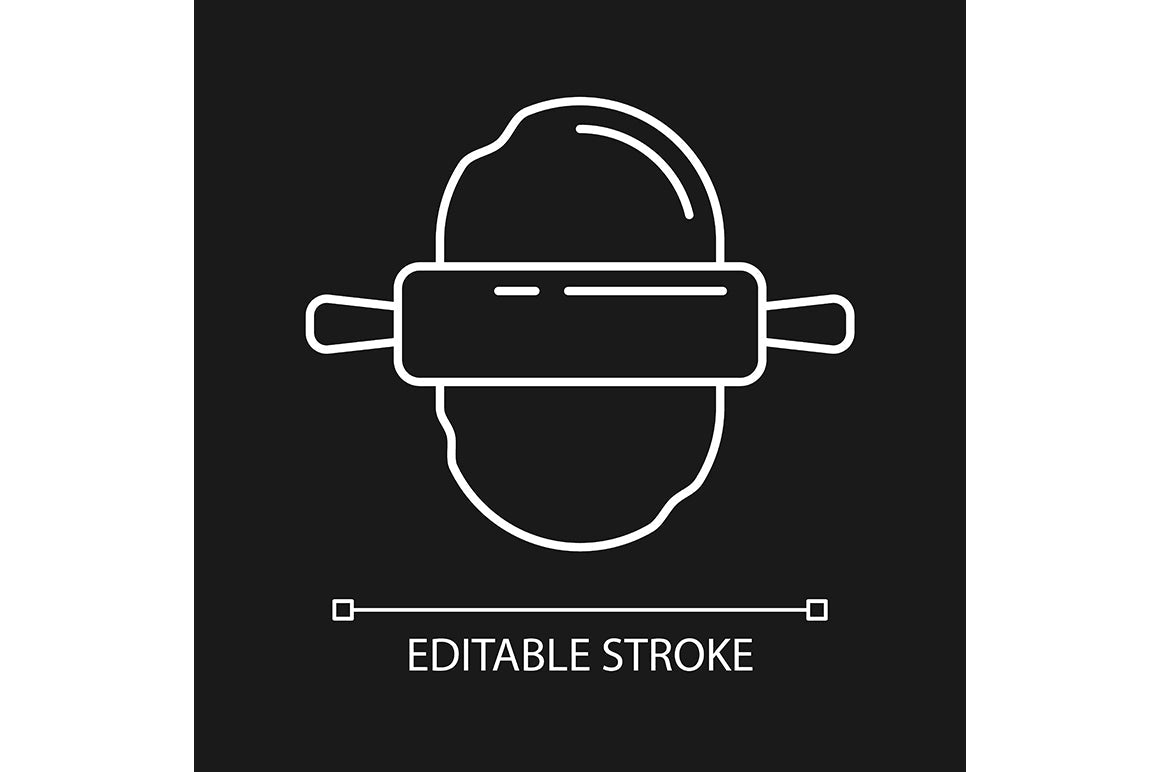 Cooking instruction linear icons set for dark and light mode