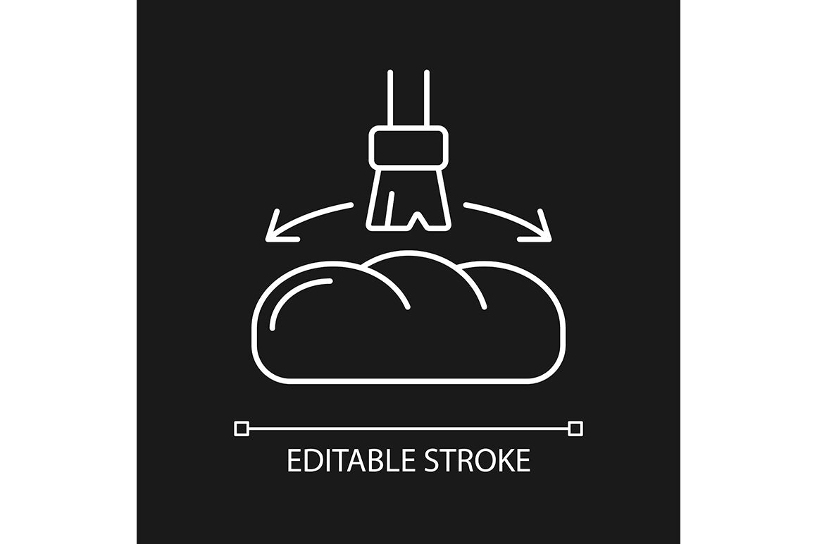 Cooking instruction linear icons set for dark and light mode