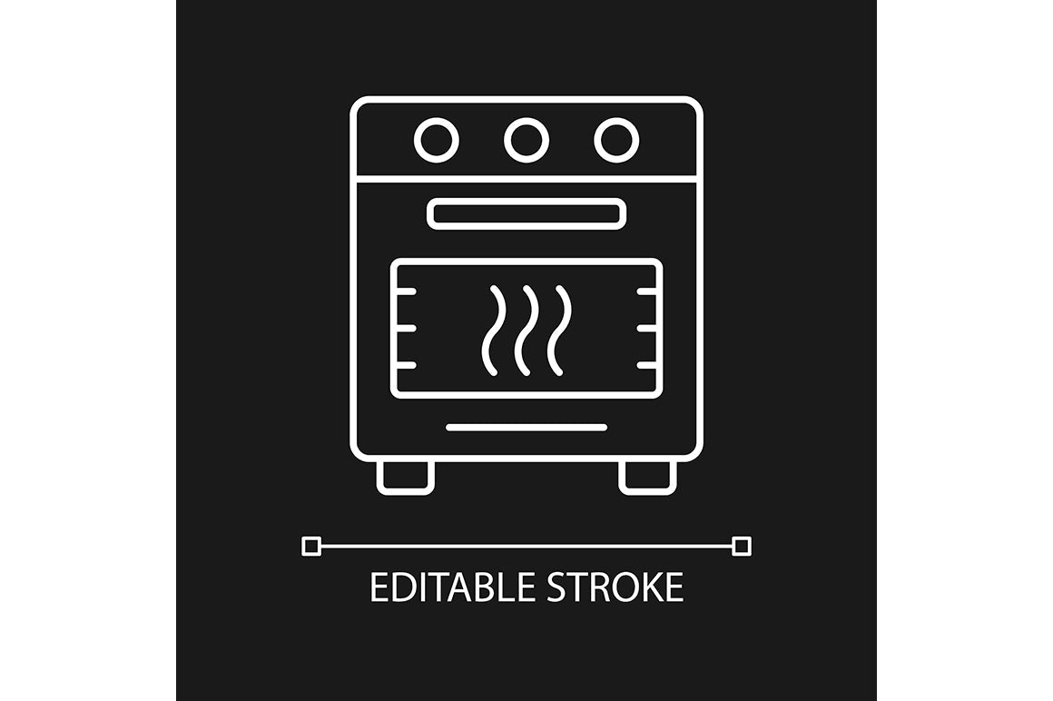 Cooking instruction linear icons set for dark and light mode