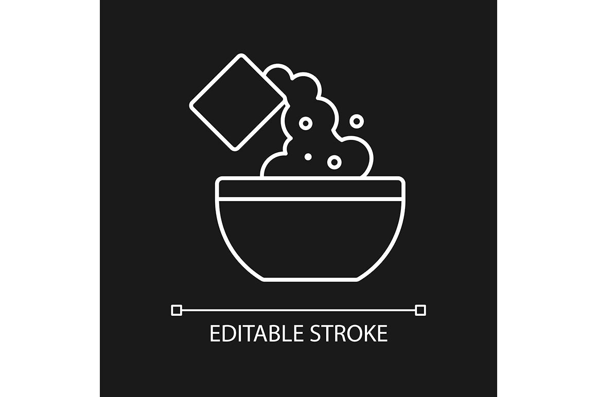 Cooking instruction linear icons set for dark and light mode
