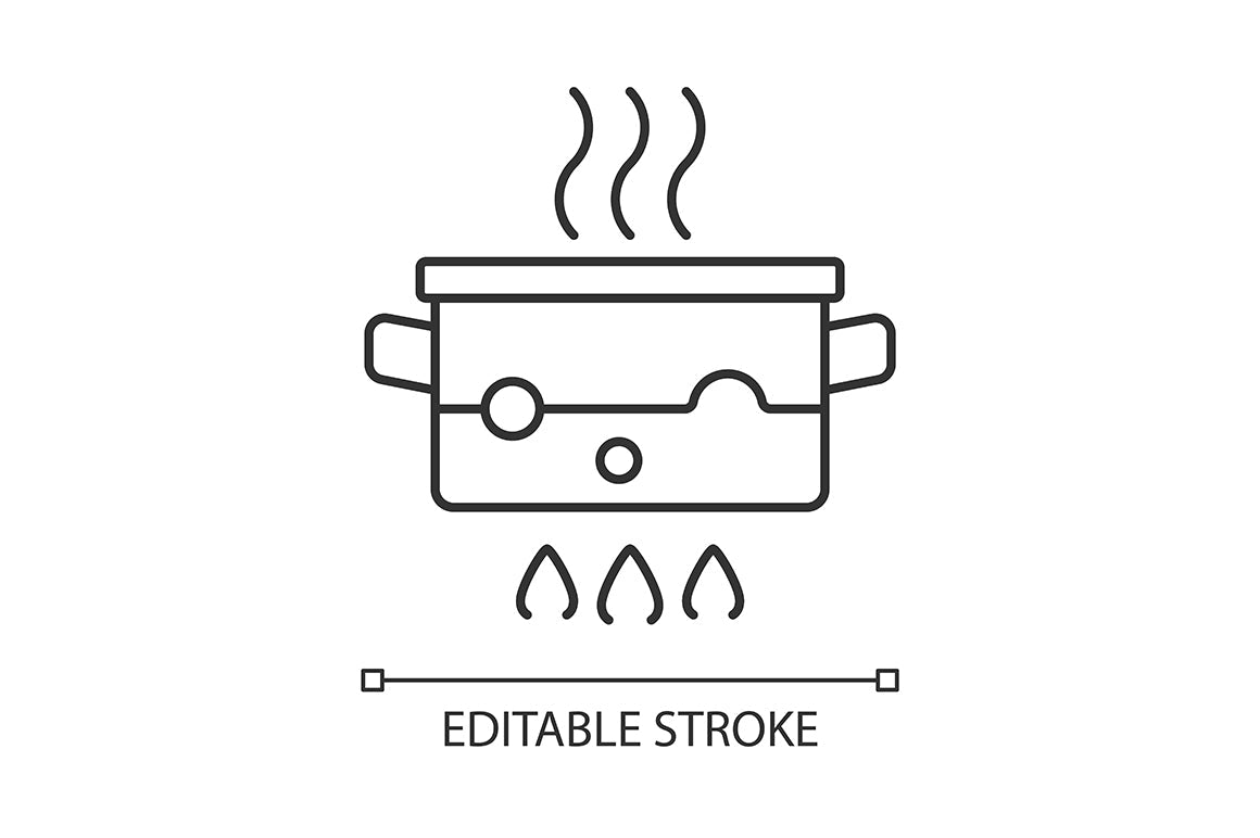 Cooking instruction linear icons set for dark and light mode