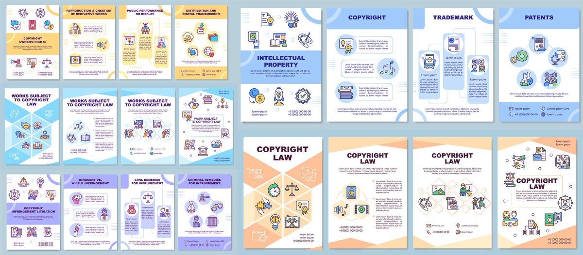 Copyright owners rights brochure template bundle