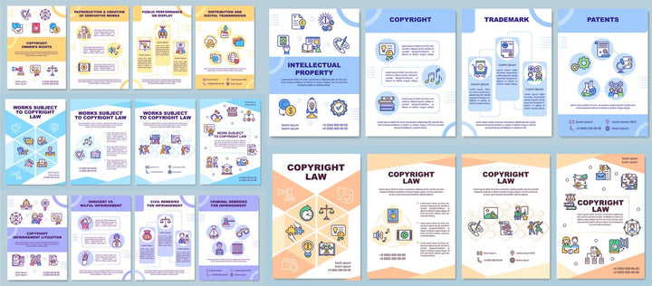 Copyright owners rights brochure template bundle
