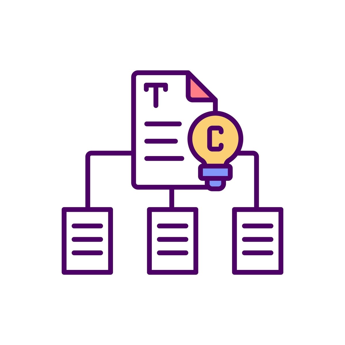 Copyright RGB color icons set
