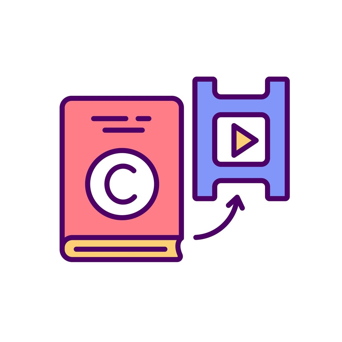 Copyright RGB color icons set