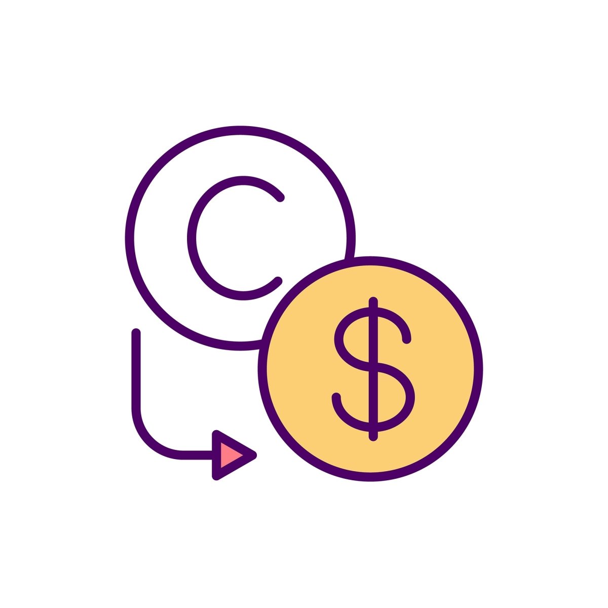 Copyright RGB color icons set