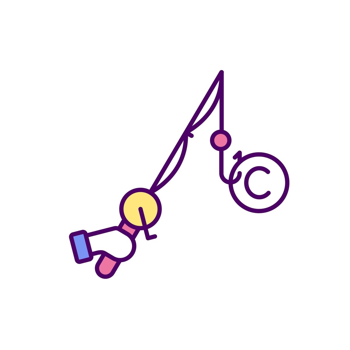 Copyright RGB color icons set