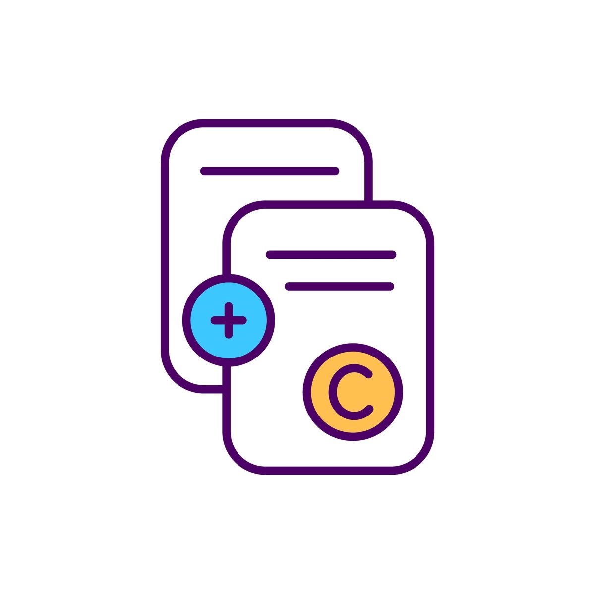 Copyright RGB color icons set