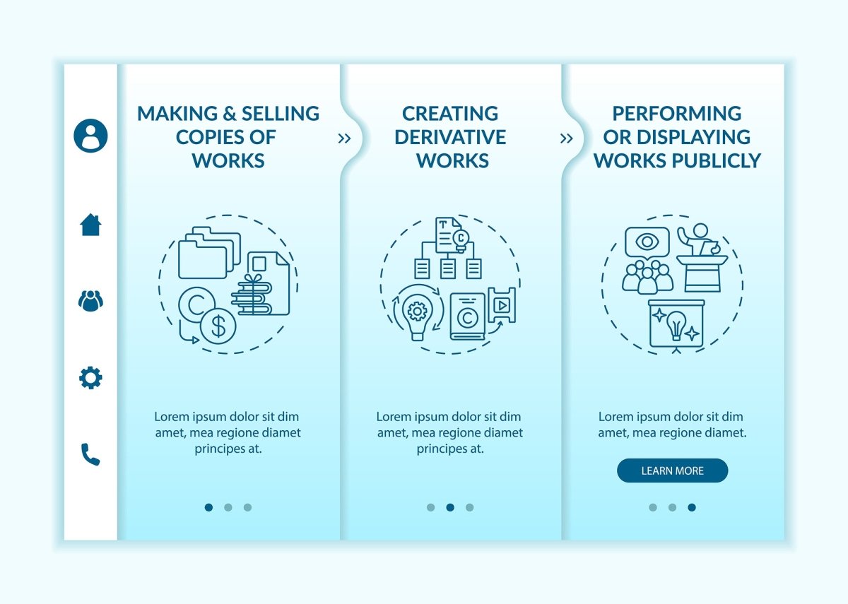 Copyright specificity onboarding vector template bundle